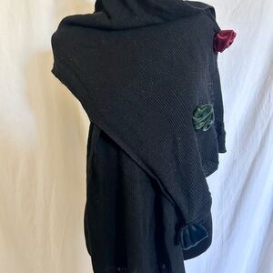 Black Shawl with Colorful Accents
